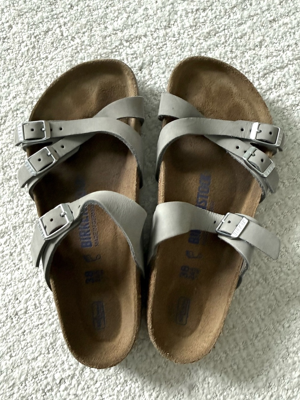 Birkenstock Women's Franca Sandals in Light Gray 38